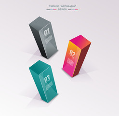 Business Design Template with bright 3d pyramids.