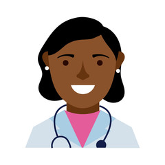Fototapeta premium afro female doctor with stethoscope flat style
