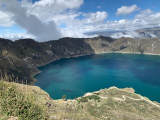 Fototapeta na wymiar Amazing Laguna Quilotoa at Ecuador