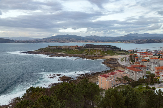 Partial view of Bayona, city of Galicia, Spain.