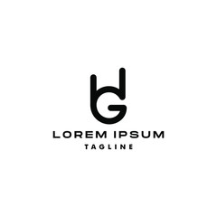 G letter combined with metal rock hand sign gesture in trendy line linear outline simple and minimal style 