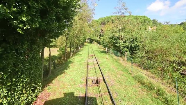 Funicular railway in Montecatini. Tuscany, Italy