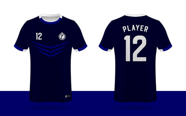 Naklejka premium Soccer jersey, Football jersey, Sport team jersey front and back template.