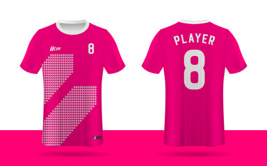 Soccer jersey, Football jersey, Sport team jersey front and back template.