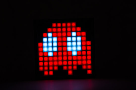  Pixel Pac-Man close-up on a black background.