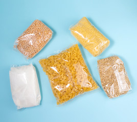 Food for donations. Cereals. Healthy food.