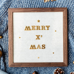 Merry xmas seasonal greetings frame