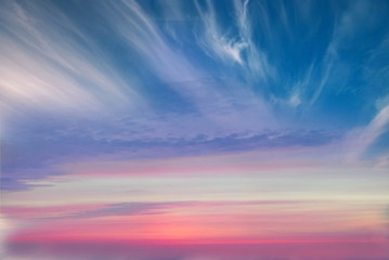 sunset sky at sea tropical beach on cloudy sunshine sky yellow  pink blue,orange, colorful clouds...