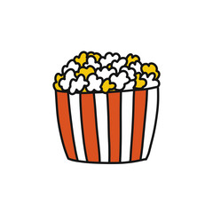 pop corn doodle icon, vector illustration
