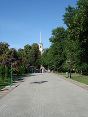 Obraz premium Cathedral Park in Ryazan, Russia, summer 2015