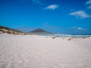 South African beach life landscape with white sand and awesome background