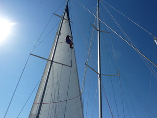 Fototapeta premium sailing ship mast sail boat