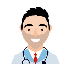 Fototapeta premium doctor with stethoscope character flat style
