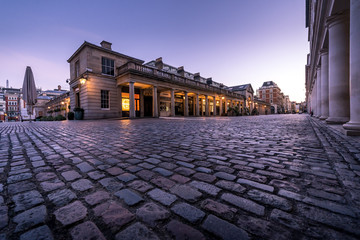 LONDON, UK - 30 MARCH 2020: Empty streets in Covent Garden, London City Centre during COVID-19,...