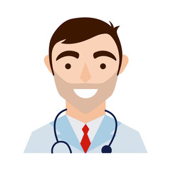 doctor with stethoscope character flat style