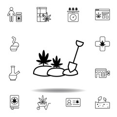 paddle, marijuana, collect outline icon. Set can be used for web, logo, mobile app, UI, UX on white background