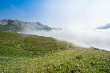 Fototapeta na wymiar Alps in the fog
