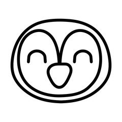 cute little penguin bird line style