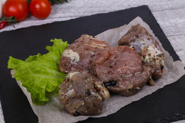 Marinated pork meat ready for coocking