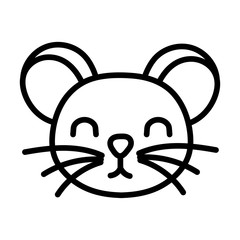 cute little mouse animal line style