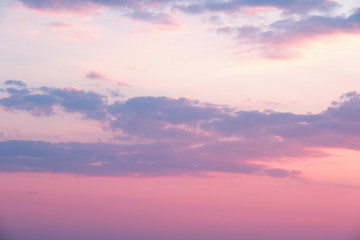 bright orange blue evening cloudy sky background