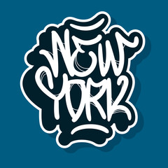 New York City Nyc Usa Hand Drawn Lettering Vector Design.