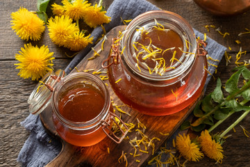 Dandelion honey - syrup made from fresh dandelion flowers