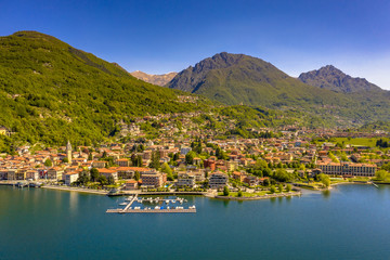 Aerial View of Porlezza city