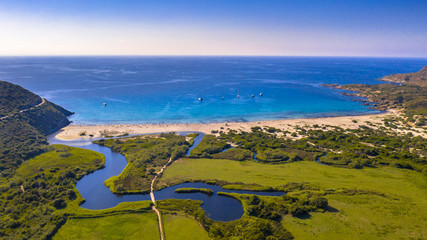 Aerial view east coast of Corsica