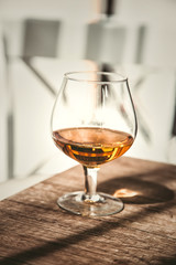 A glass of brandy, luxury cognac