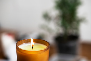 Christmas candle at home
