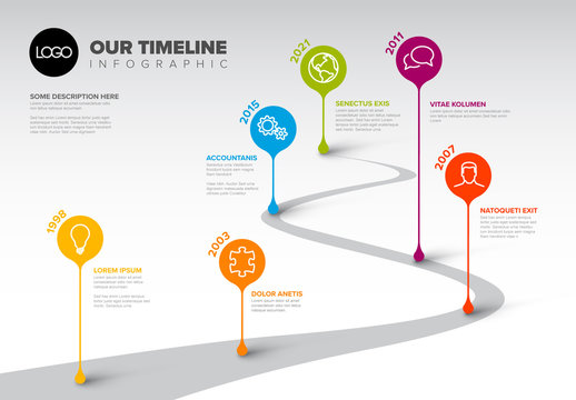 Infographic Road Timeline Layout with Pointers