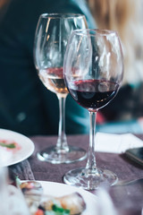 red wine in a restaurant