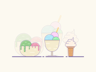 Vector of beach on a sunny day, summer and holiday illustration concept. Design for banner, wallpaper, backdrop, presentation etc.