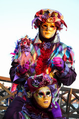CARNIVAL OF VENICE: Pair of lovers in pastel shades