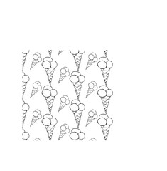 Ice cream pattern doodle texture with sweet dessert delicious vanilla waffle cold art vector style line wallpaper illustration texture