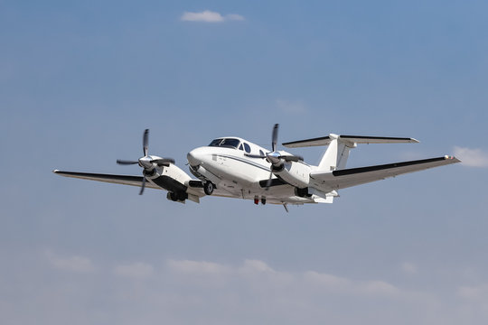 White Private Plane in the Sky