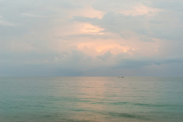 Landscape of sunset at Nai Yang Beach, Phuket, Thailand.