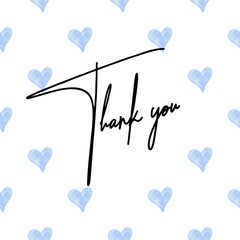 Thank You Card.  Hand Written Lettering for Title, Heading, Photo Overlay, Wedding Invitation, Thank You Message. 