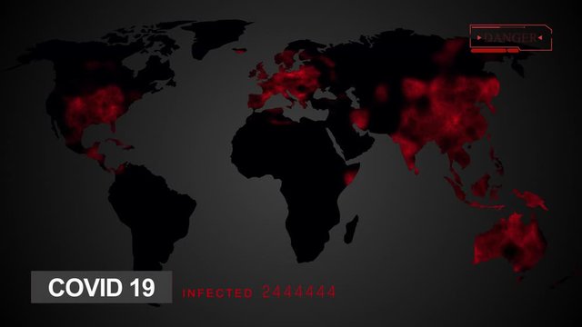 Corona virus. covid19 - world map spread of virus infection. 