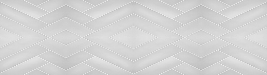 White gray modern geometric rhombus rue diamond texture tiles background banner panorama long