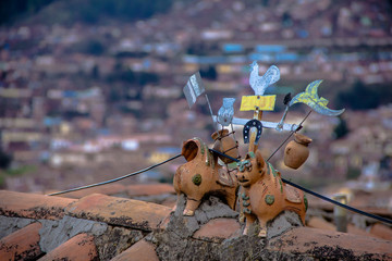 Traditional toys in a rooftop