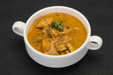 Traditional thai curry chicken soup