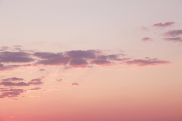 bright orange blue evening cloudy sky background