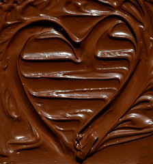 molten milk chocolate with wavy patterns