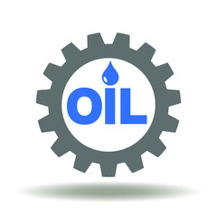 Oil Gear Drop Icon Vector. Refinery Industry Logo. Fuel Gas Gasoline Manufacture Production Symbol.
