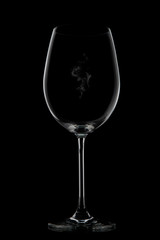 
Large wine glass on a black background