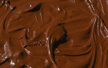 molten milk chocolate with wavy patterns