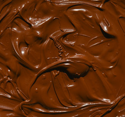 molten milk chocolate with wavy patterns