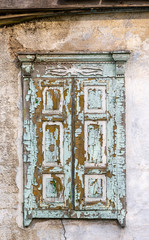 old wooden door in the wall